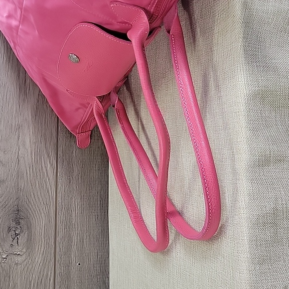 Large Longchamp Lepliage Pink Nylon/Leather Tote Shoulder Bag - Picture 6 of 14